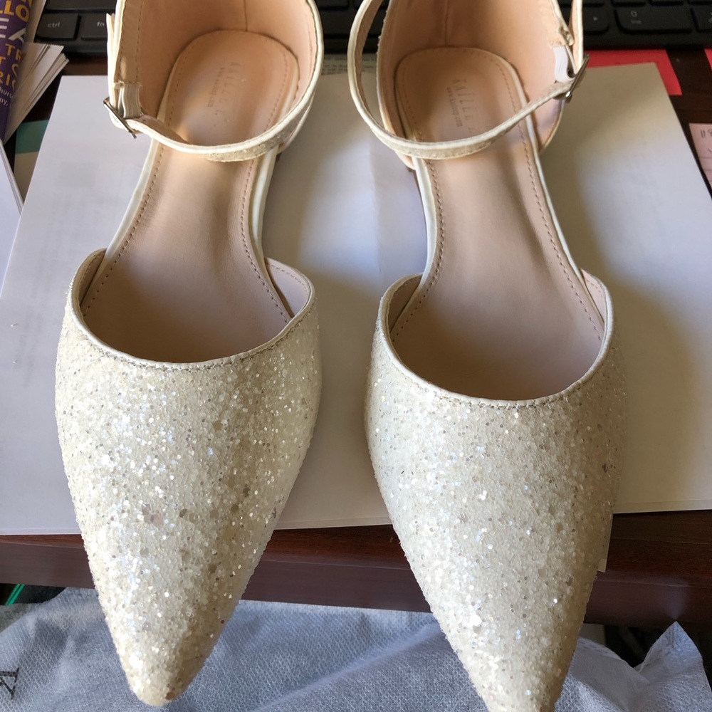 Glitter Pointy Toe Wedding Flats